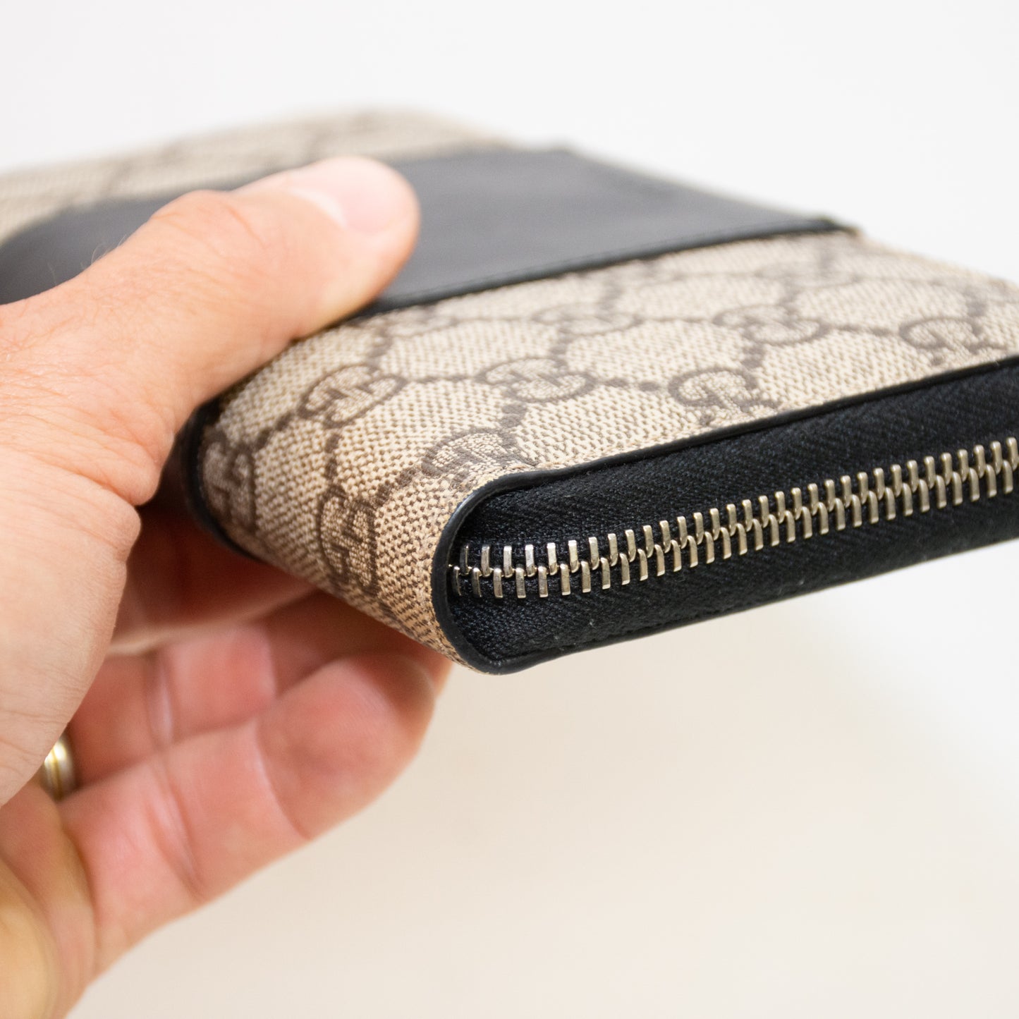 Gucci Brown/Black Zip Around Wallet - 451249