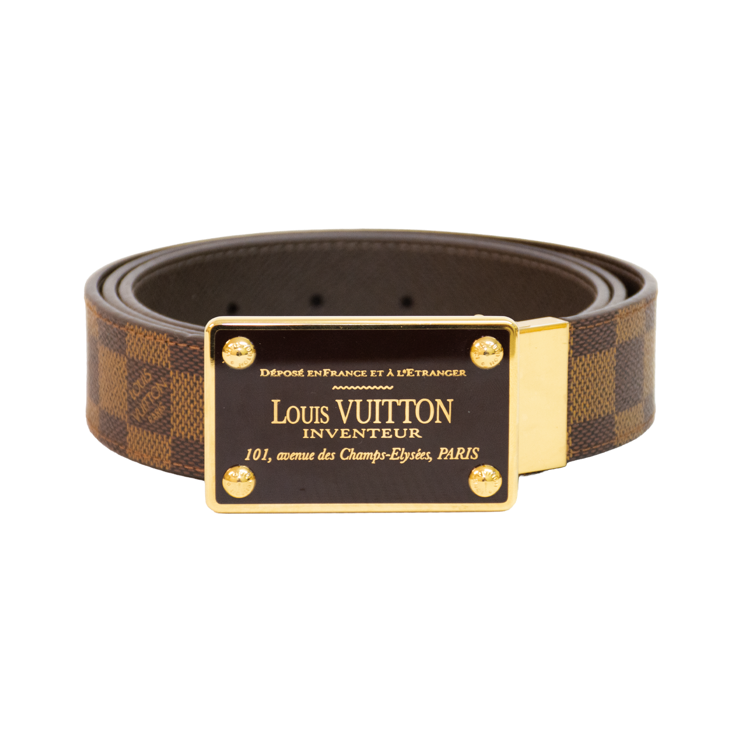 Louis Vuitton Ceinture Inventor Belt Damier Graphite DC 110/44