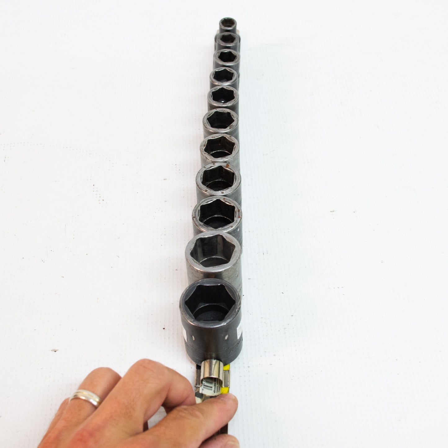 Snap-on 311IMYA 11pc 1/2" Drive 6-Point SAE Flank Drive Shallow Impact Socket Set