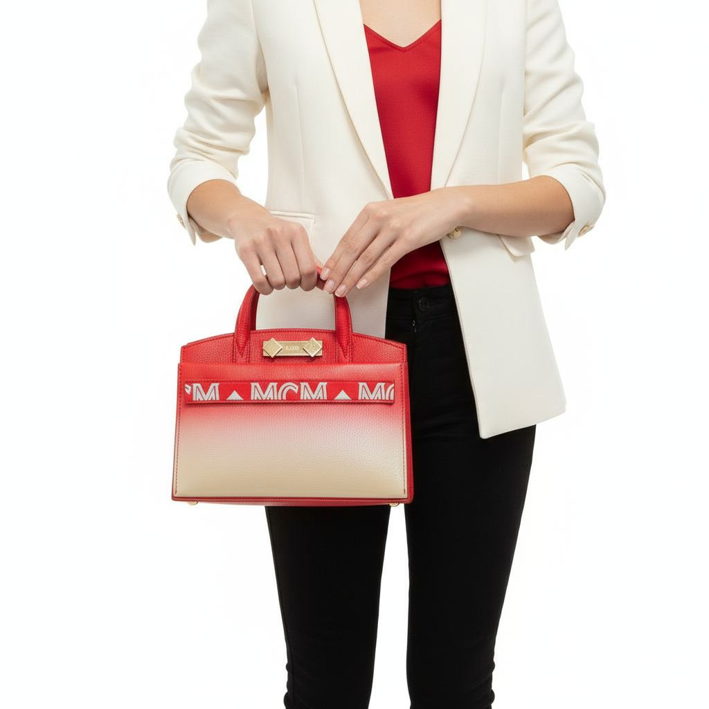 MCM Red Milano Purse