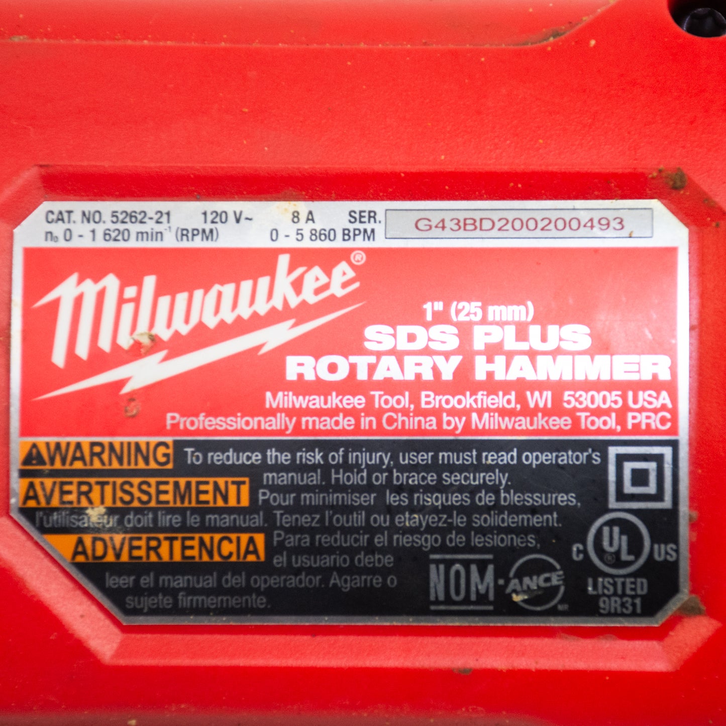 Milwaukee 5262-21 SDS Plus Rotary Hammer Drill