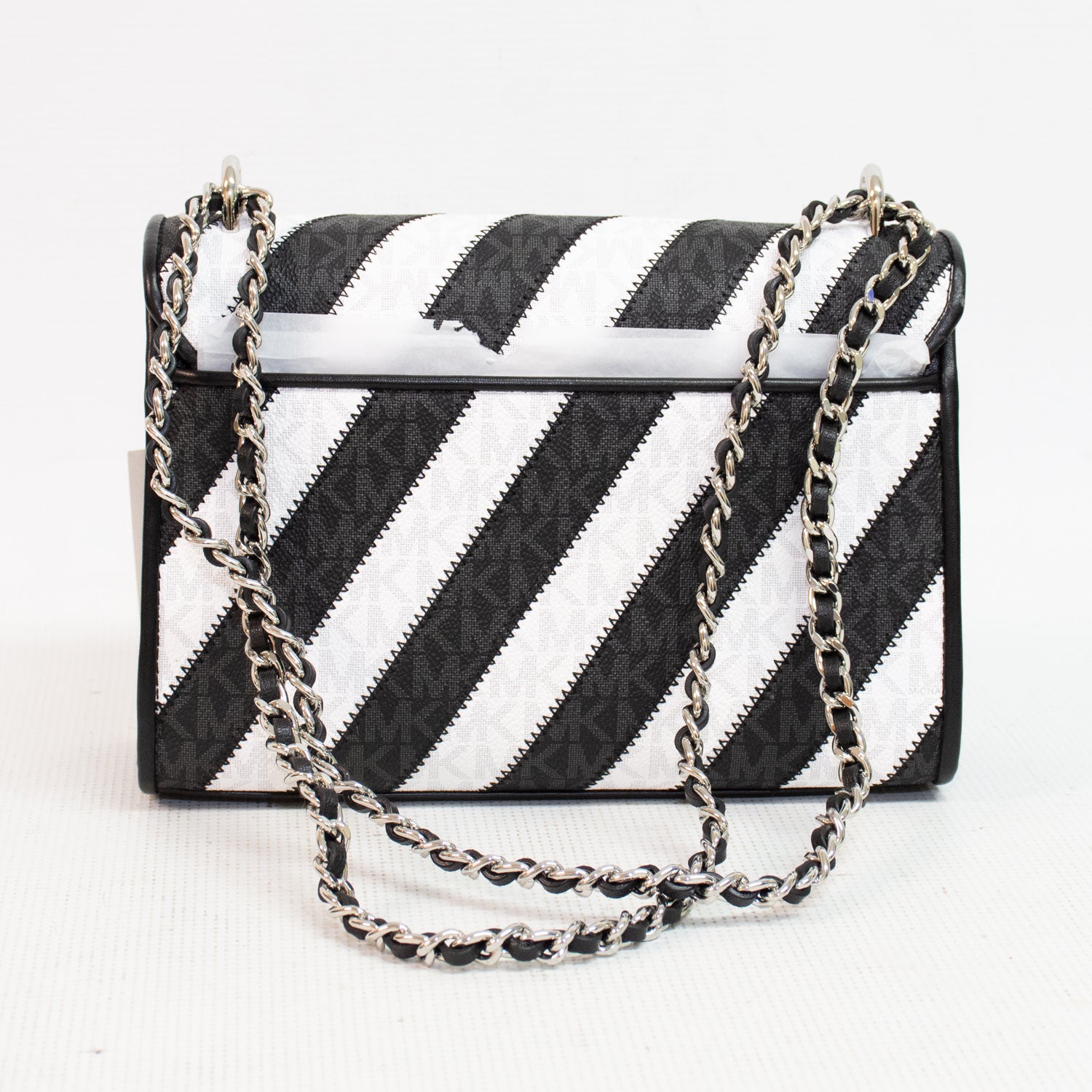 Michael Kors Rose Black Multi MD Flap Shoulder Bag - 35F0SXOL2L