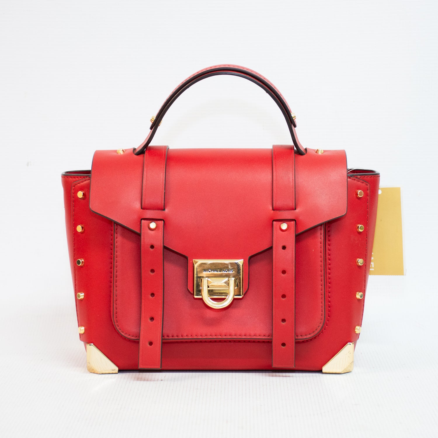 Michael Kors Manhattan Medium Red Leather Satchel - 35F1GNCS6L