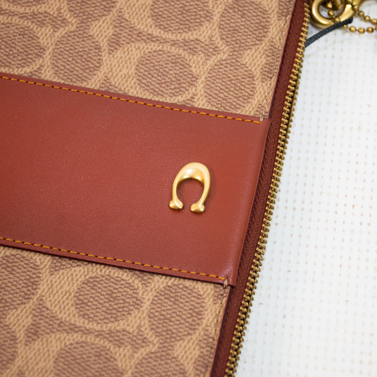 Coach Burnt Orange Wristlet - F2357