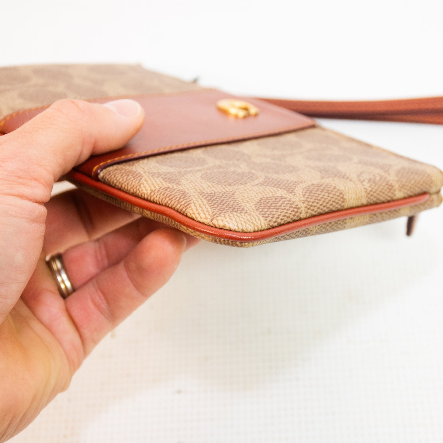 Coach Burnt Orange Wristlet - F2357