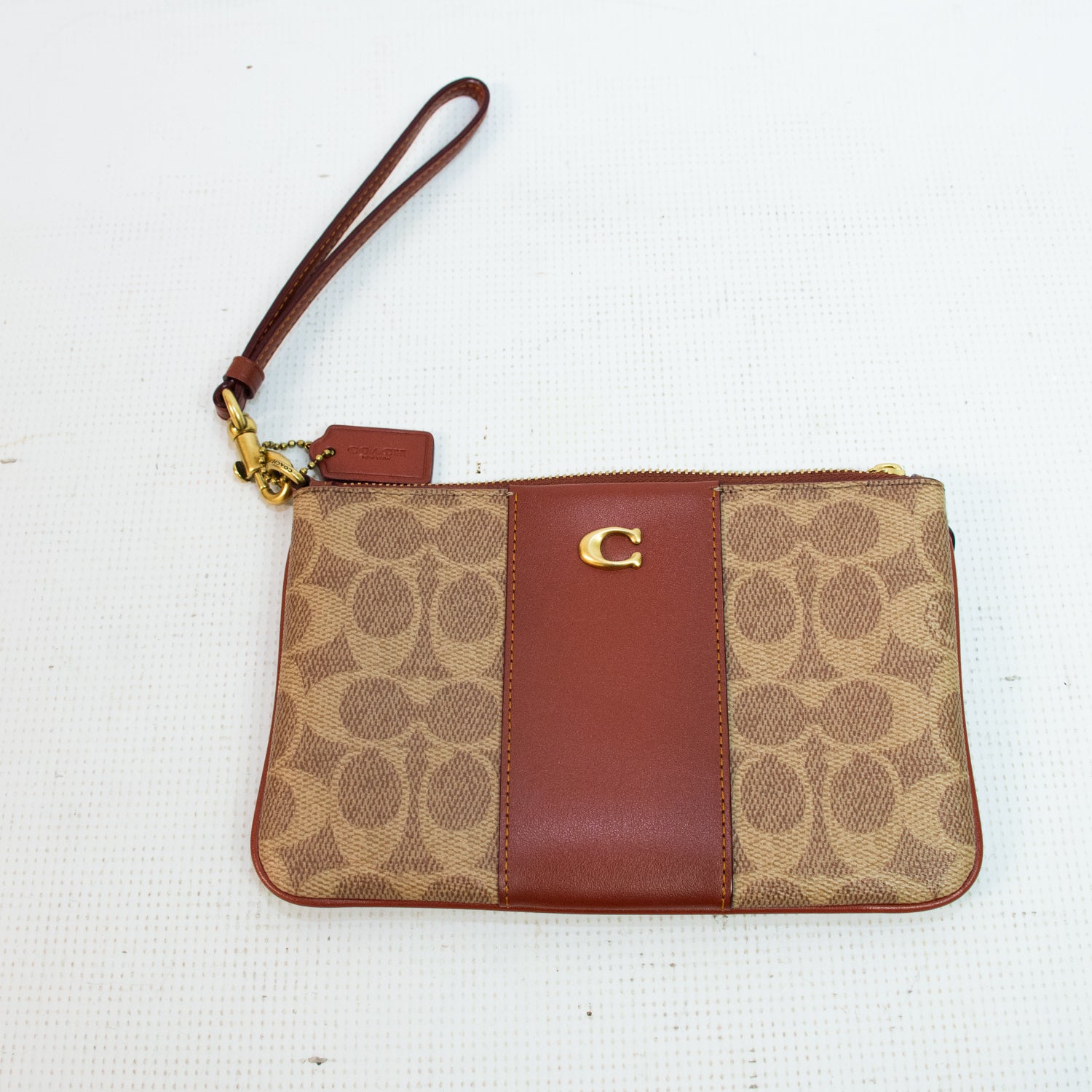 Coach Burnt Orange Wristlet - F2357