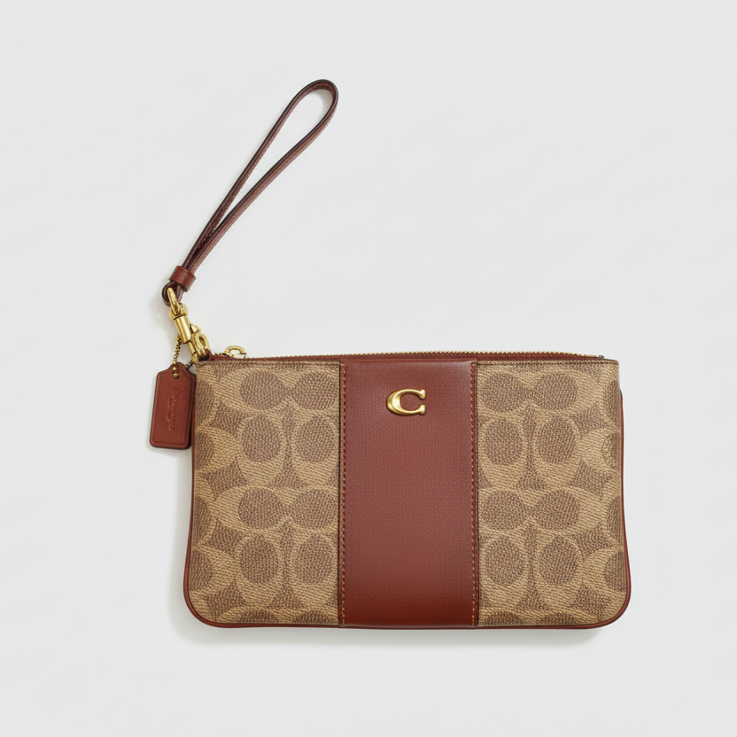 Coach Burnt Orange Wristlet - F2357