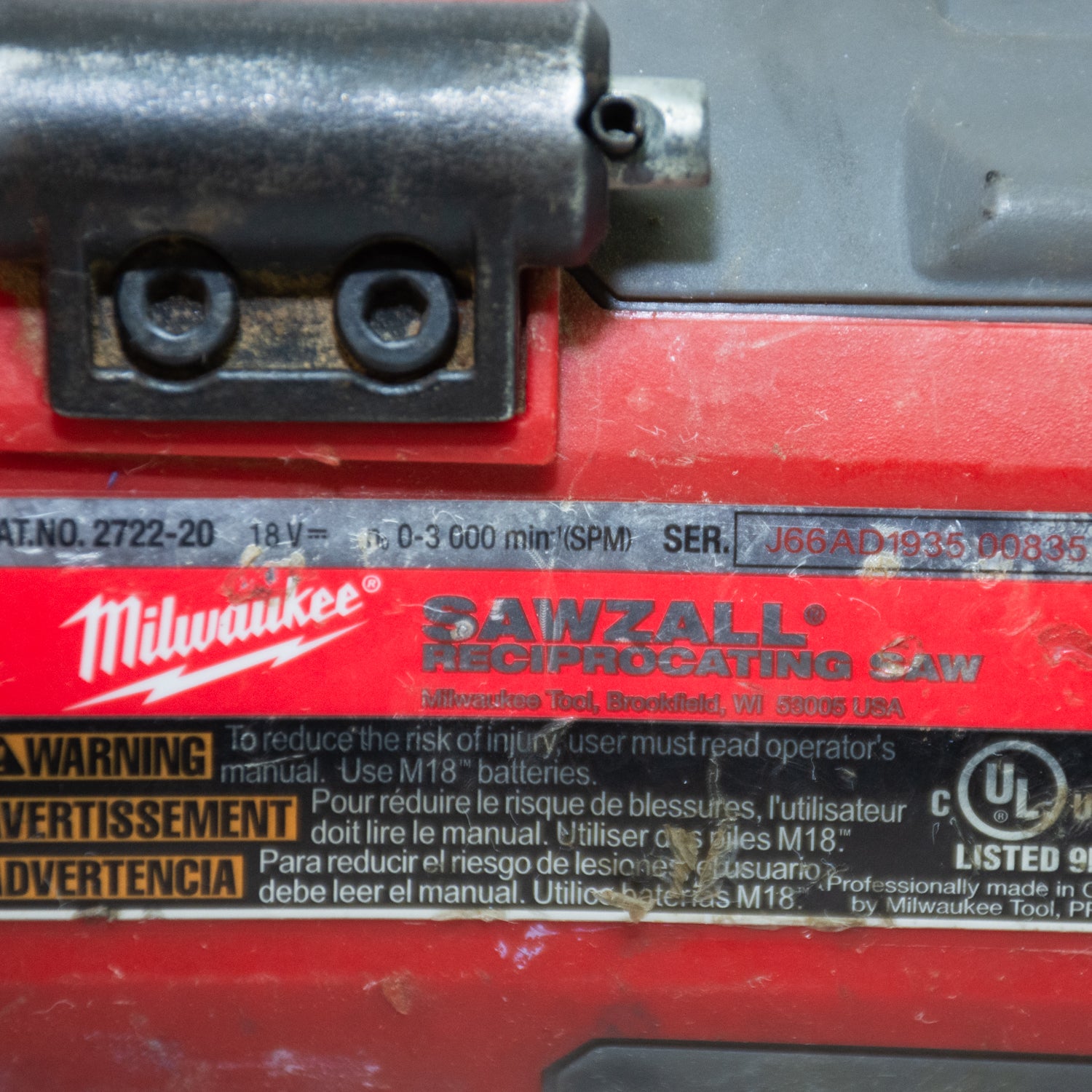 Milwaukee 2722-20 Sawzall Reciprocating Saw