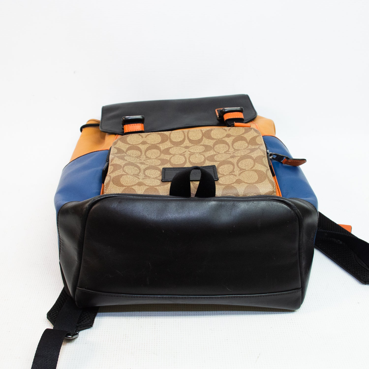 Coach C2722 Pattern - Blue, Brown, Black Colorblock Track Backpack