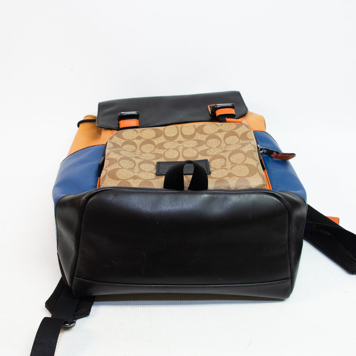 Coach C2722 Pattern - Blue, Brown, Black Colorblock Track Backpack