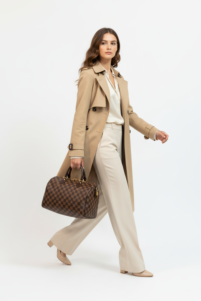 Louis Vuitton Speedy 30 Damier Ebene Canvas Handbag
