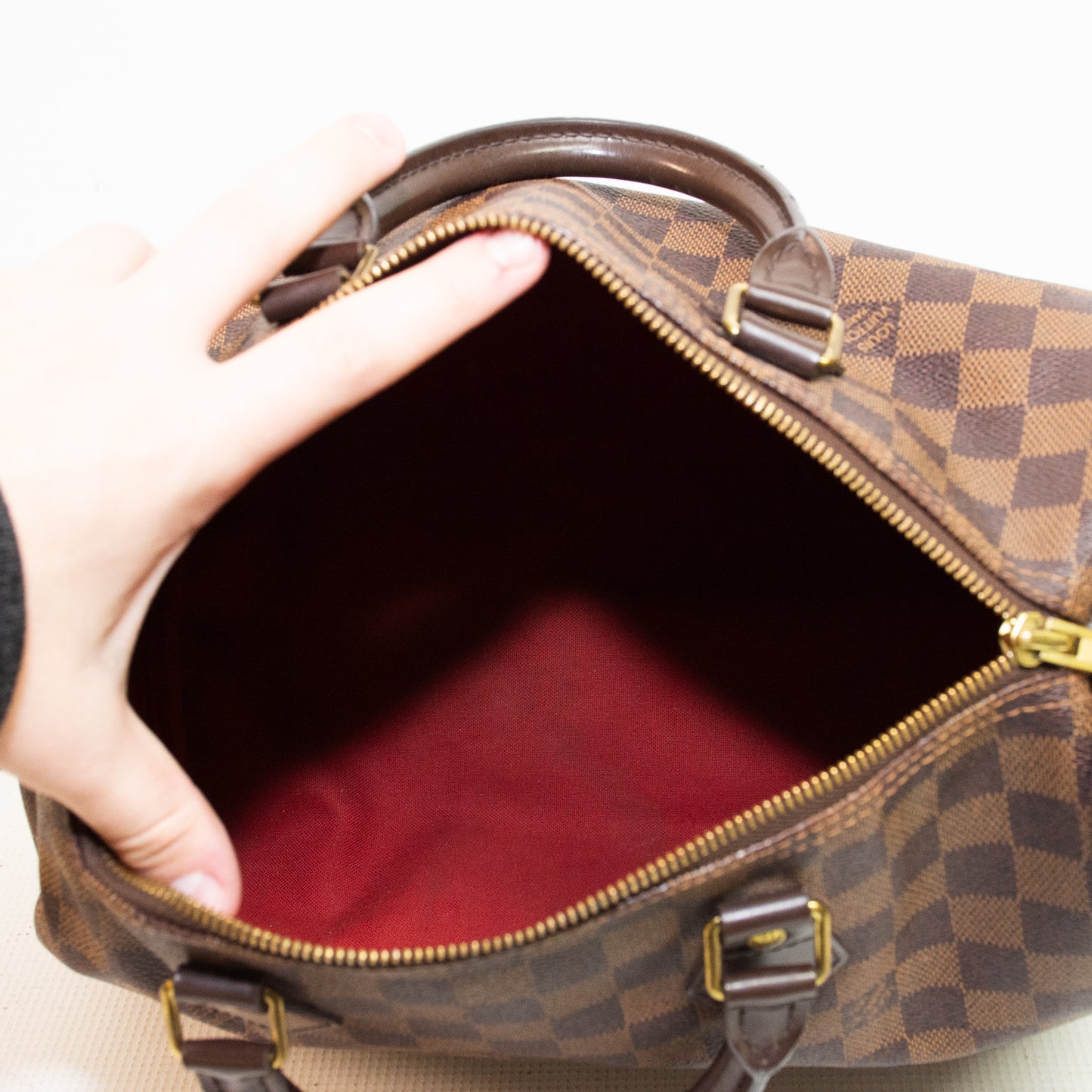 Louis Vuitton Speedy 30 Damier Ebene Canvas Handbag
