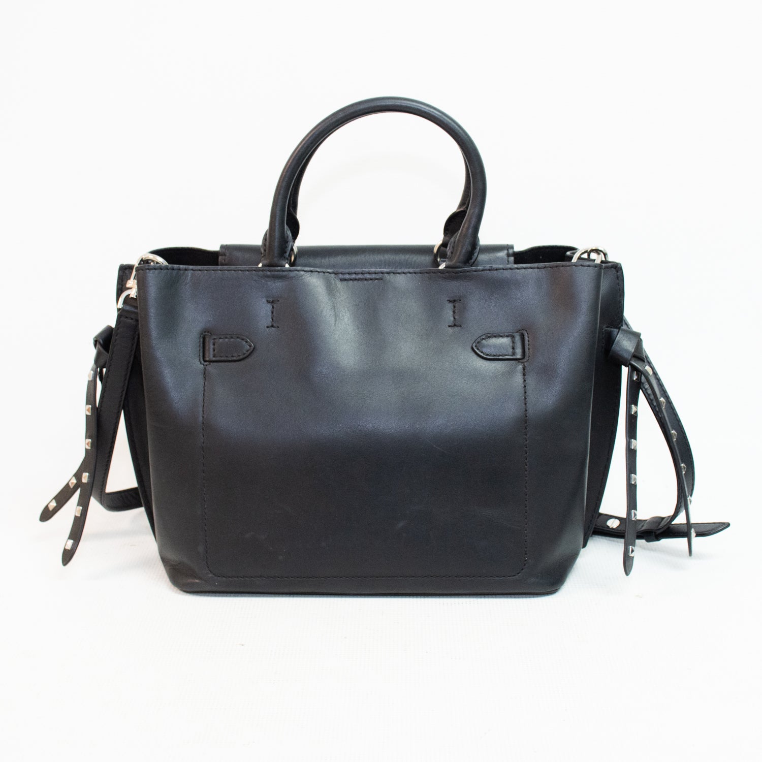 Michael Kors Hamilton Large Studded Leather Belted Satchel