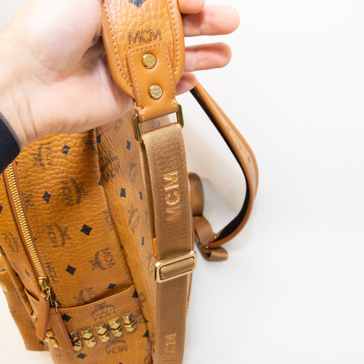 MCM Stark VIsetos Side Studs Medium Backpack - MMKSVE38CO001