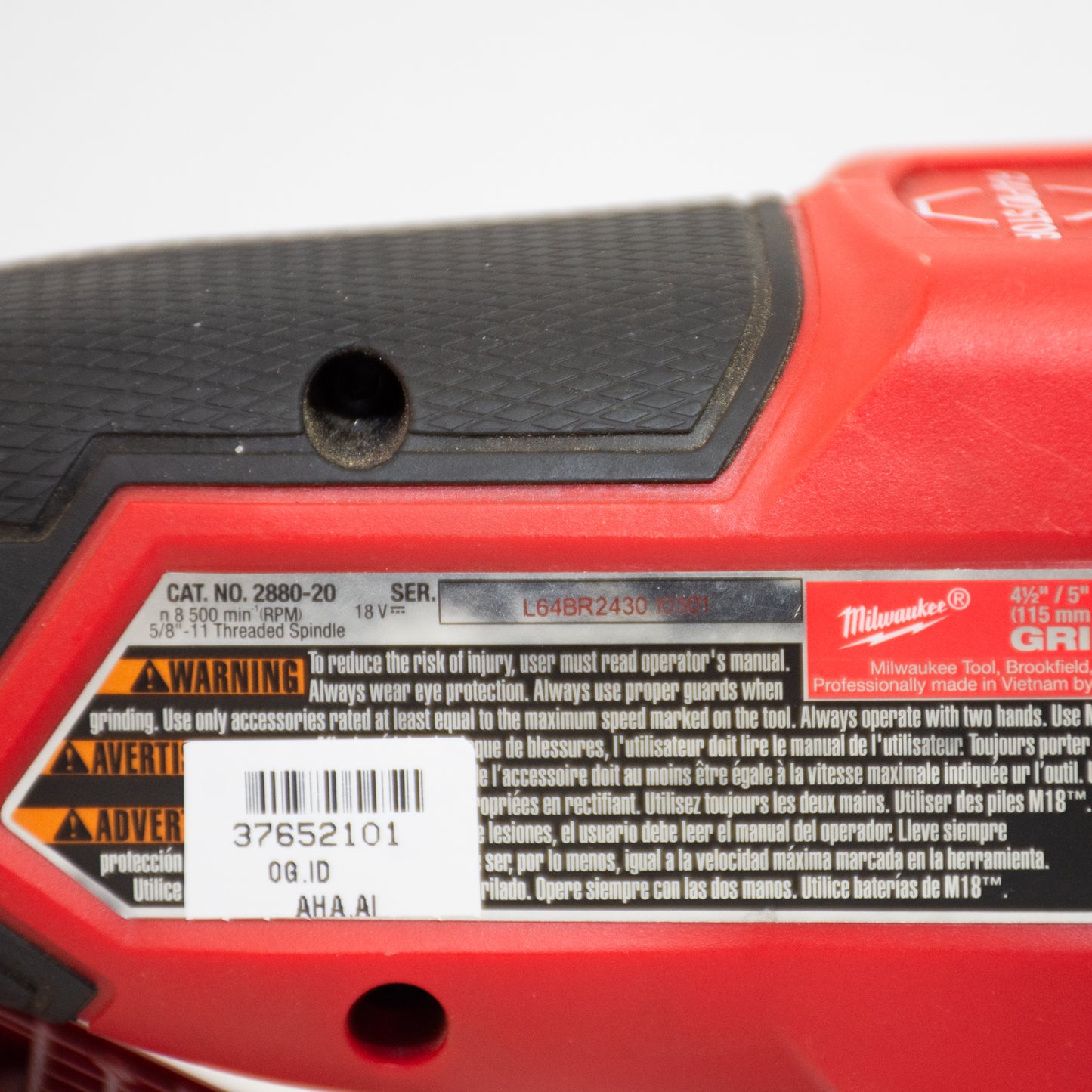 Milwaukee 2880-20 M18 Fuel Brushless Cut-Off Grinder