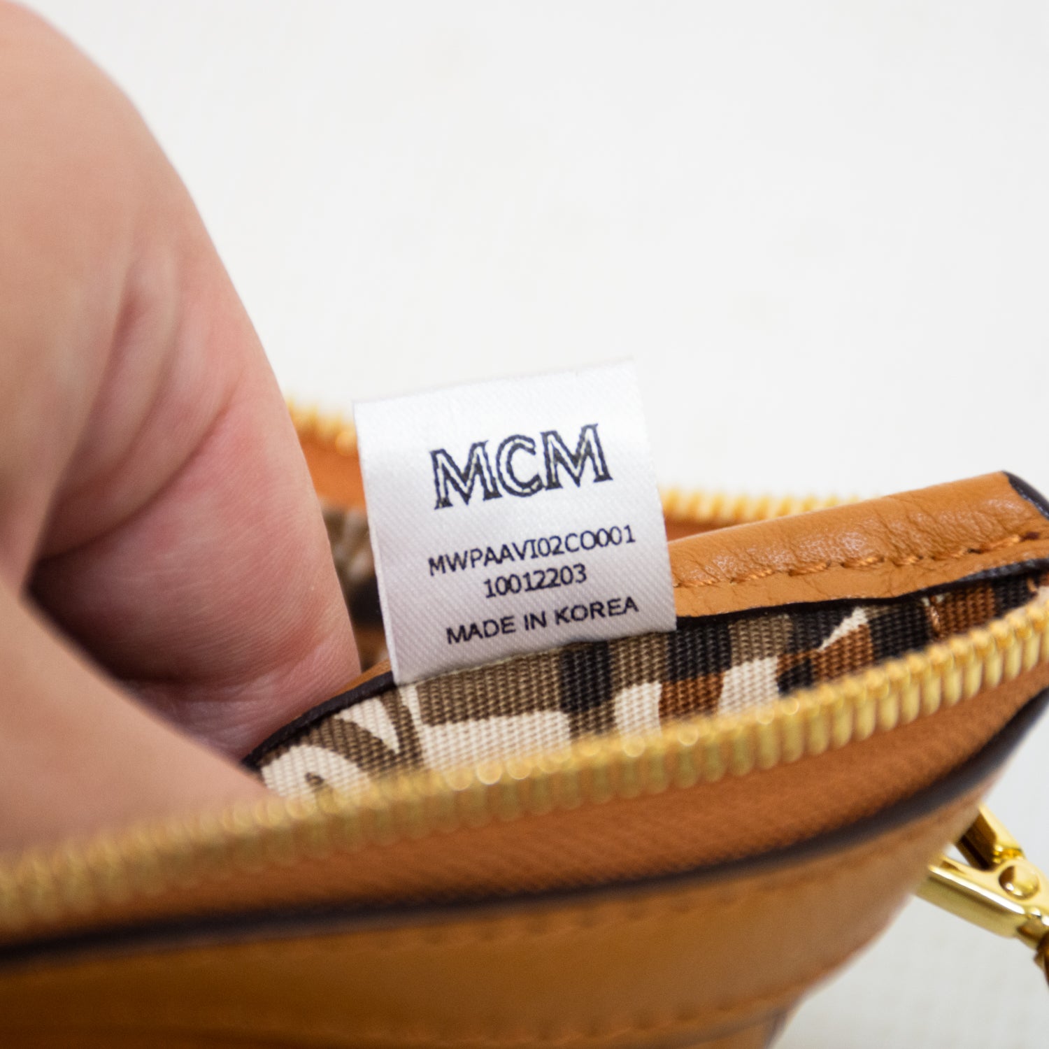 MCM Visetos Leather Tote Pouch