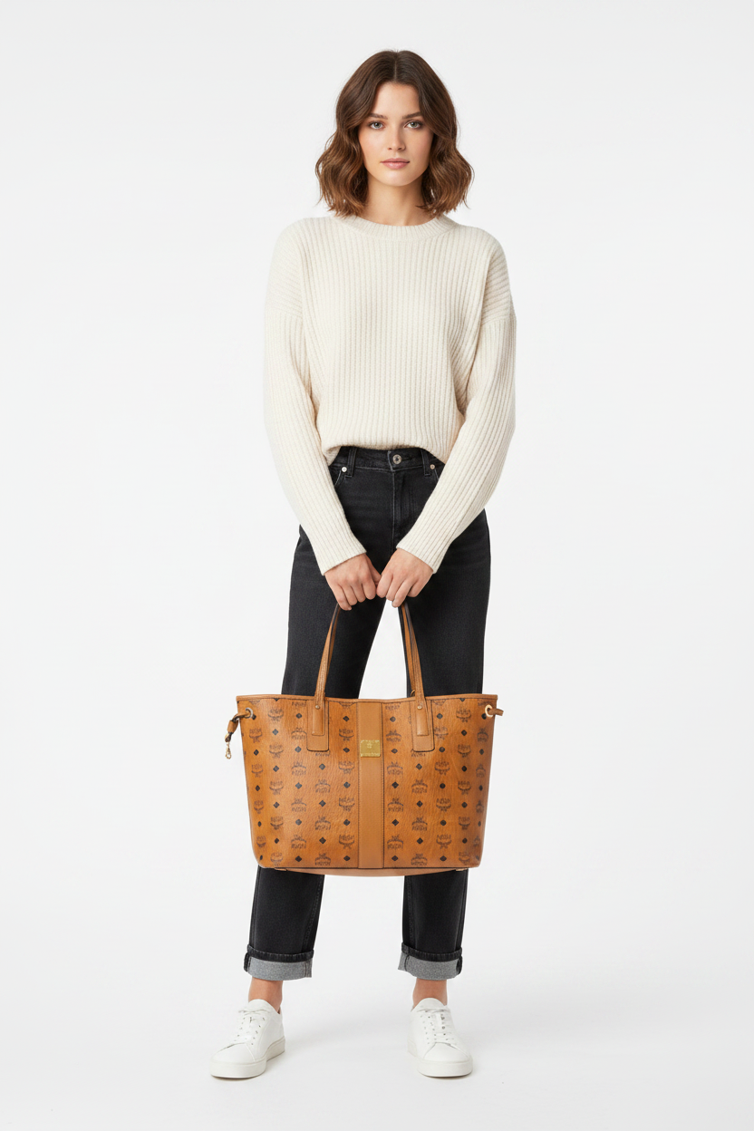 MCM Visetos Liz Reversible Shopper Tote