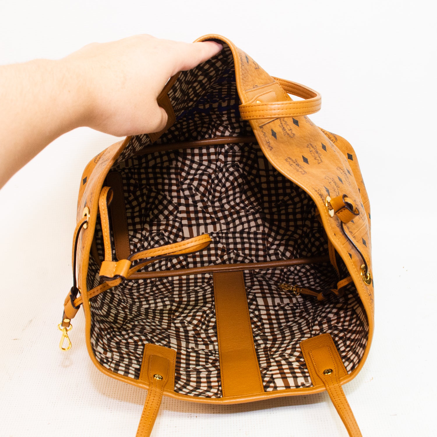 MCM Visetos Liz Reversible Shopper Tote