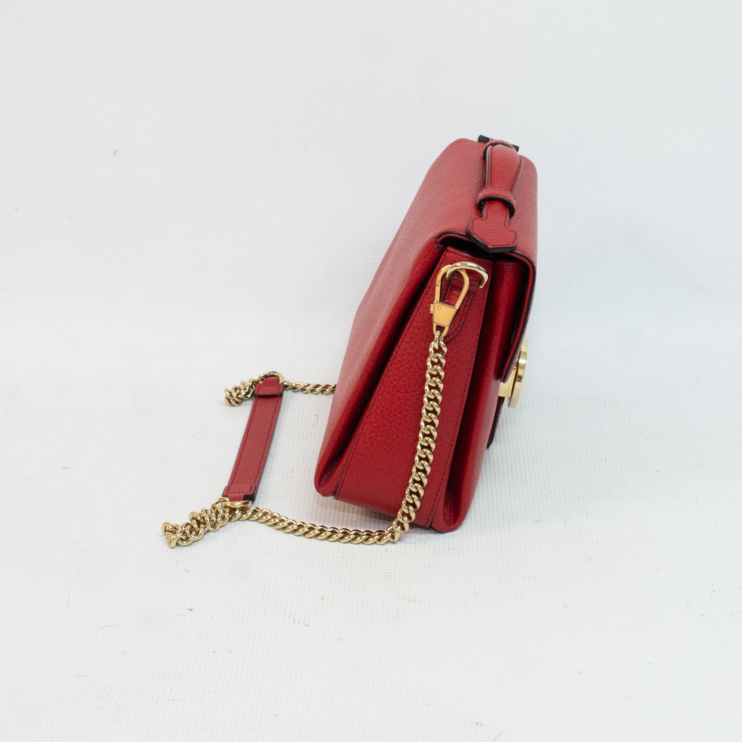 Gucci 510302 Red Interlocking G Chain Shoulder Bag