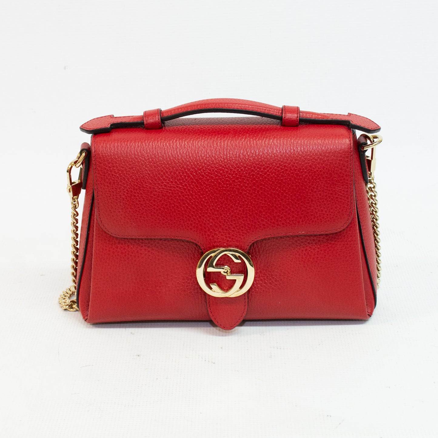 Gucci 510302 Red Interlocking G Chain Shoulder Bag