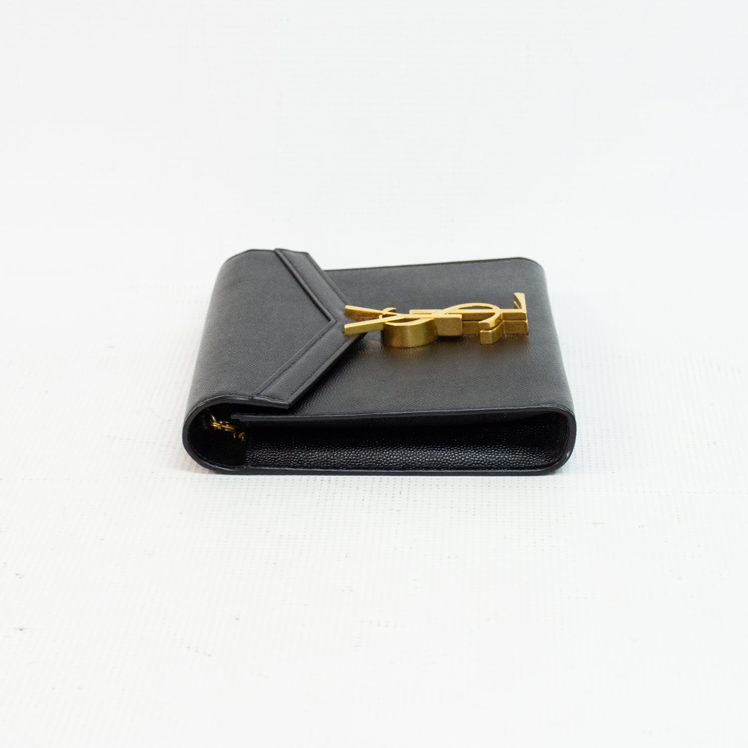 Saint Laurent Black Grain De Poudre Monogram Cassandra Chain Wallet - 635023