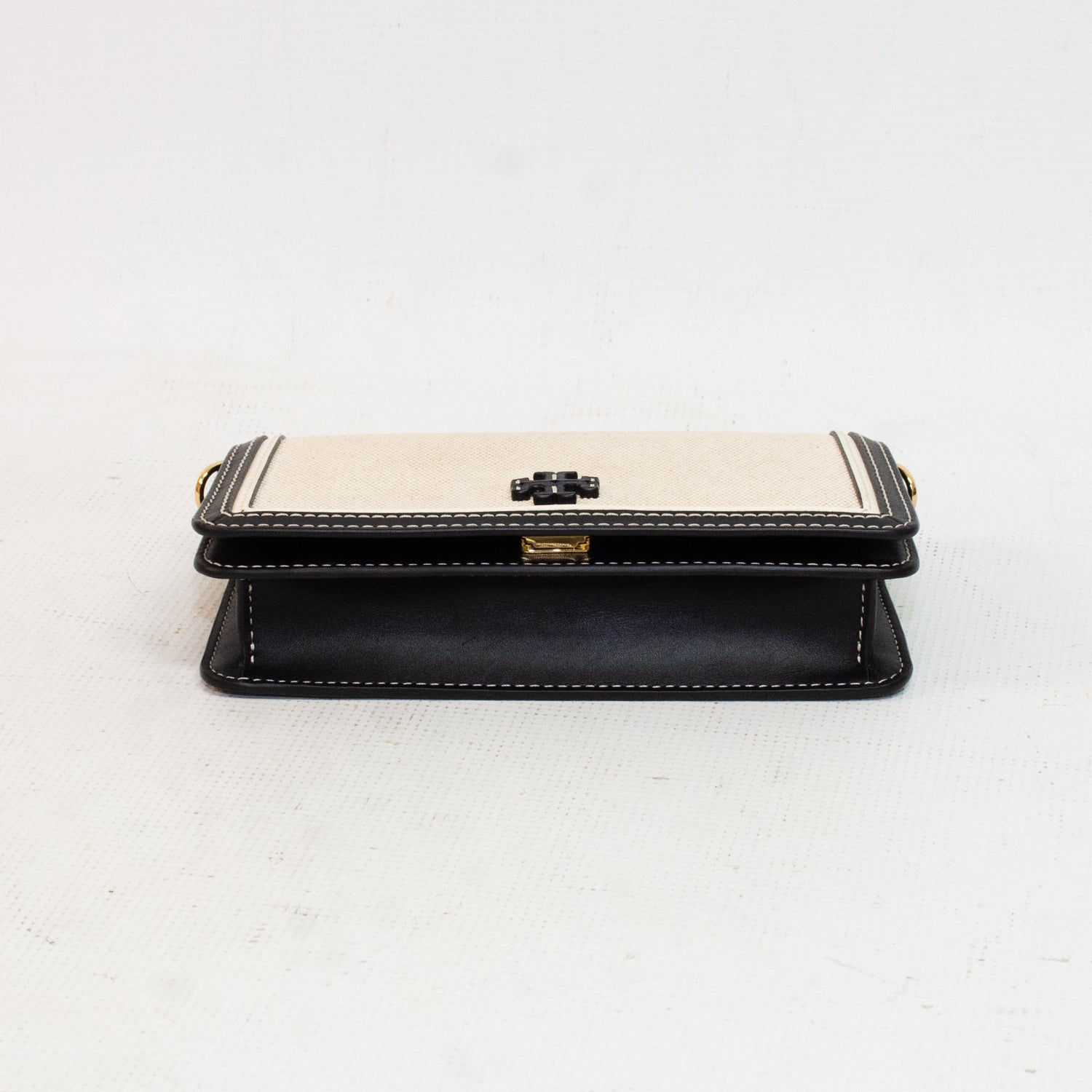 Tory Burch Thea Beige/Black Leather Purse