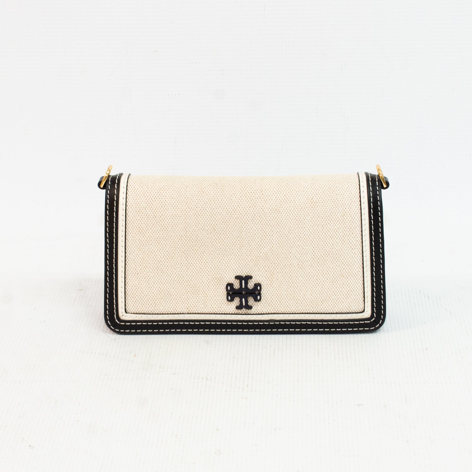 Tory Burch Thea Beige/Black Leather Purse