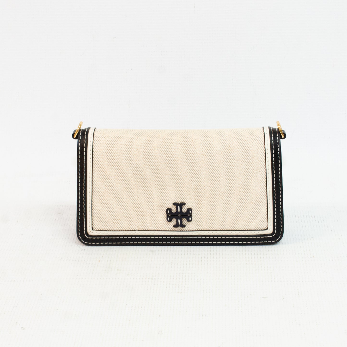Tory Burch Thea Beige/Black Leather Purse