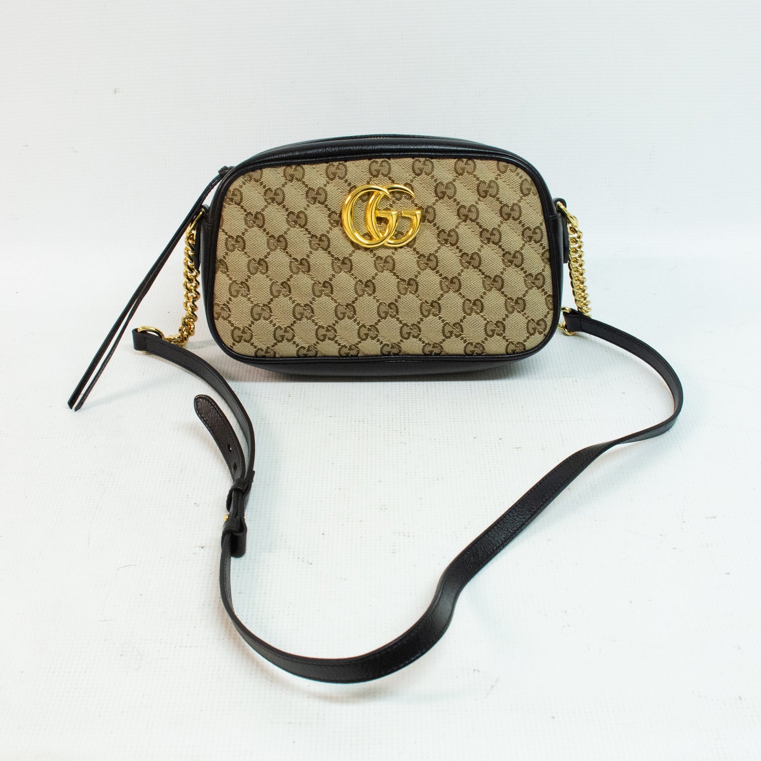 Gucci GG Marmont Beige Canvas Cross Body Bag - 447632