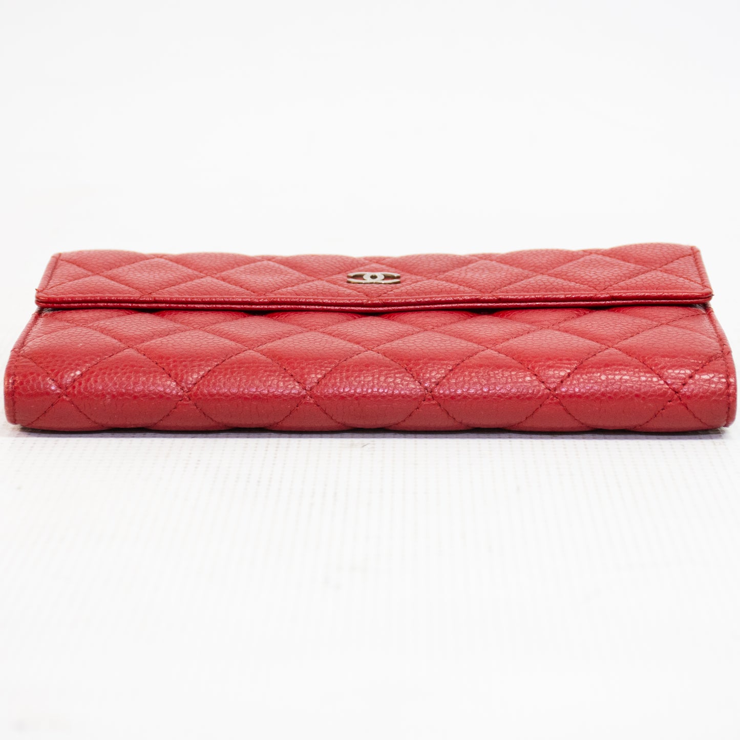 Chanel Red Cavier Leather Bi-Fold Wallet
