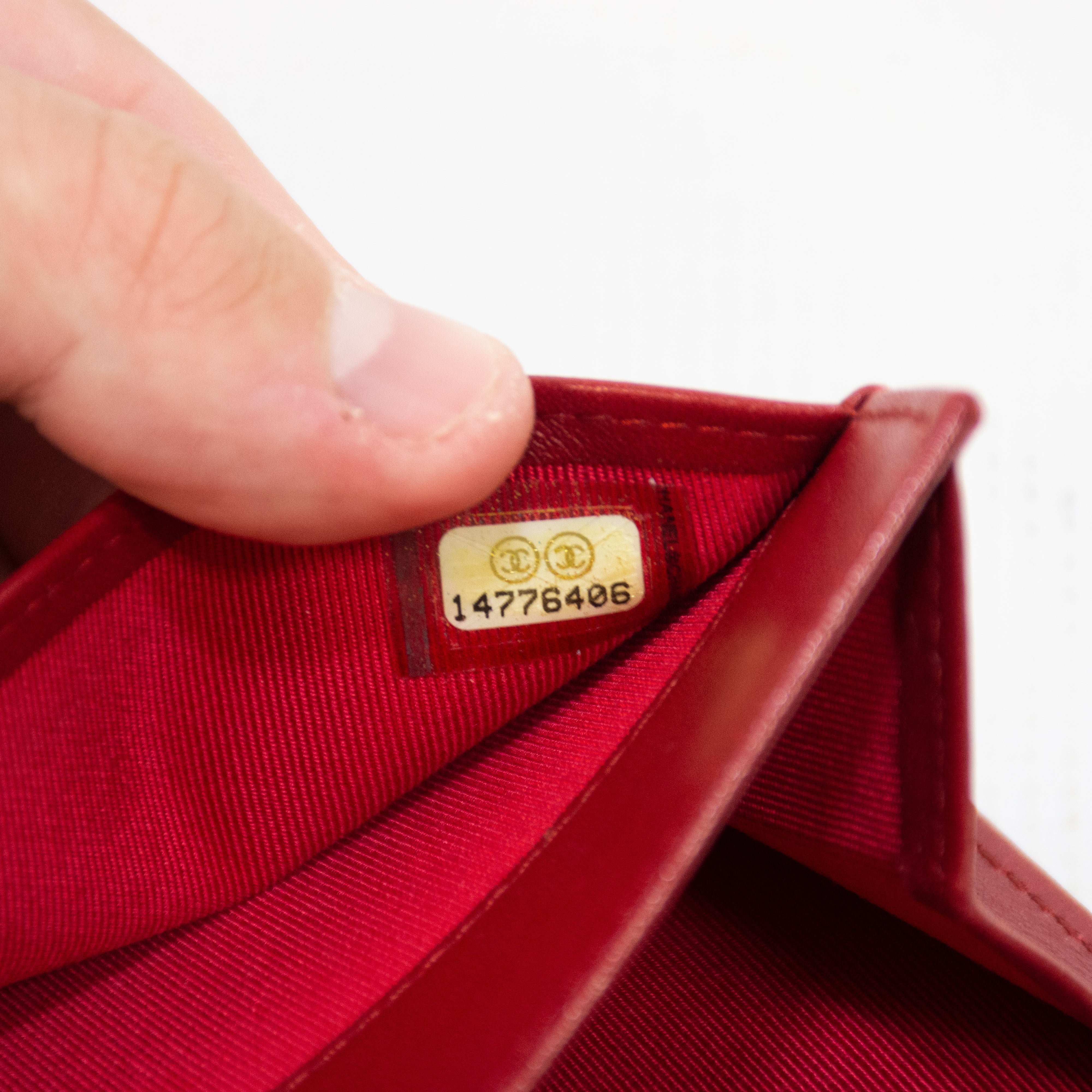 Chanel Red Cavier Leather Bi-Fold Wallet