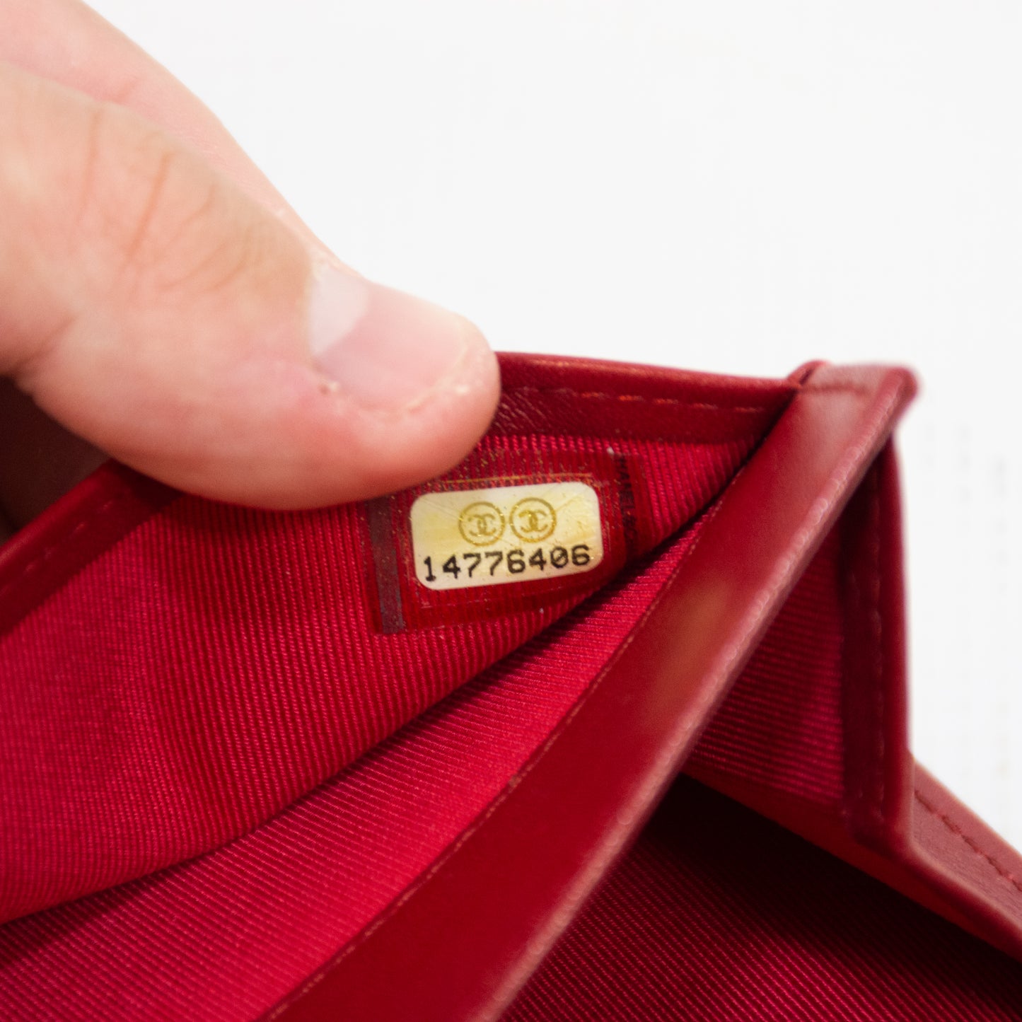 Chanel Red Cavier Leather Bi-Fold Wallet