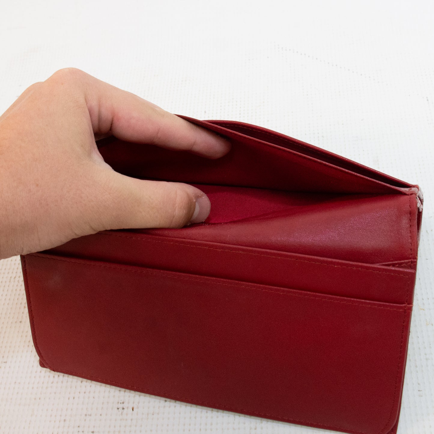Chanel Red Cavier Leather Bi-Fold Wallet
