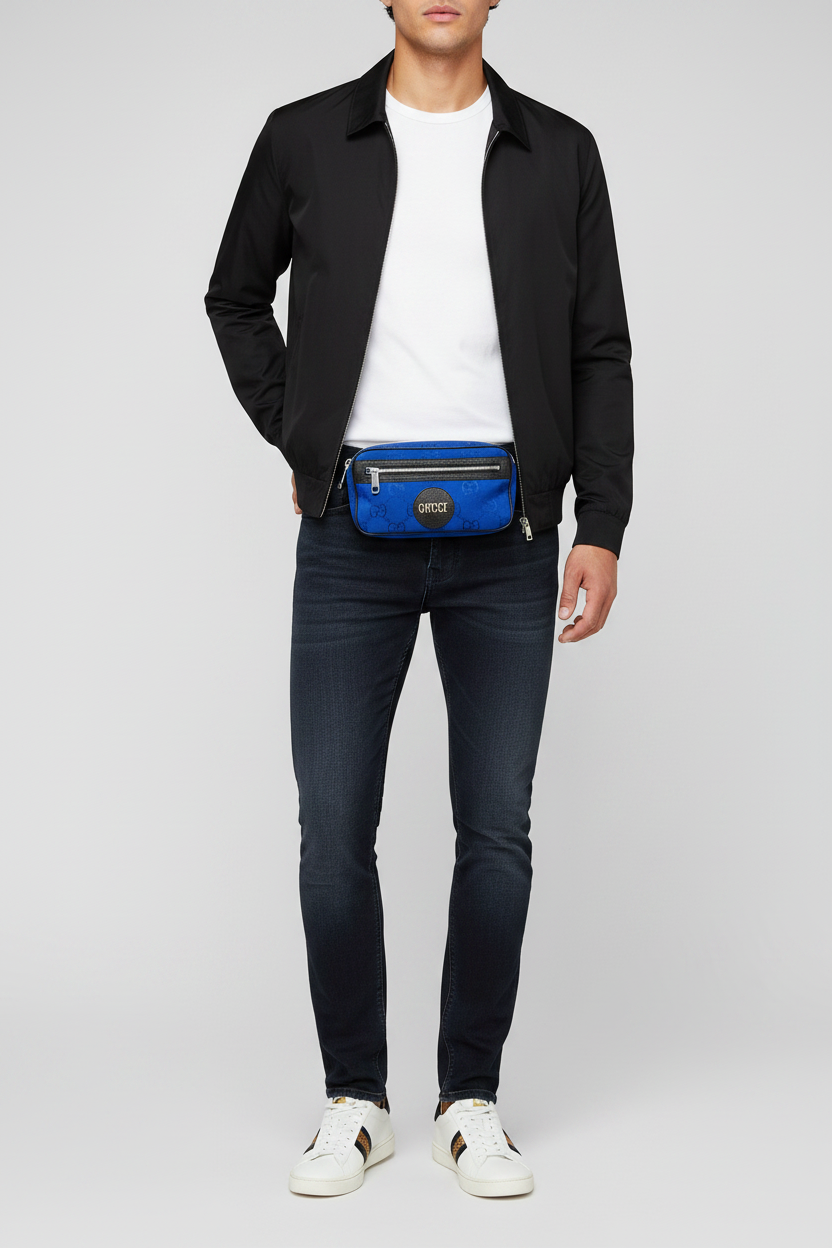 Gucci Blue & Black Belt Bag - 631341