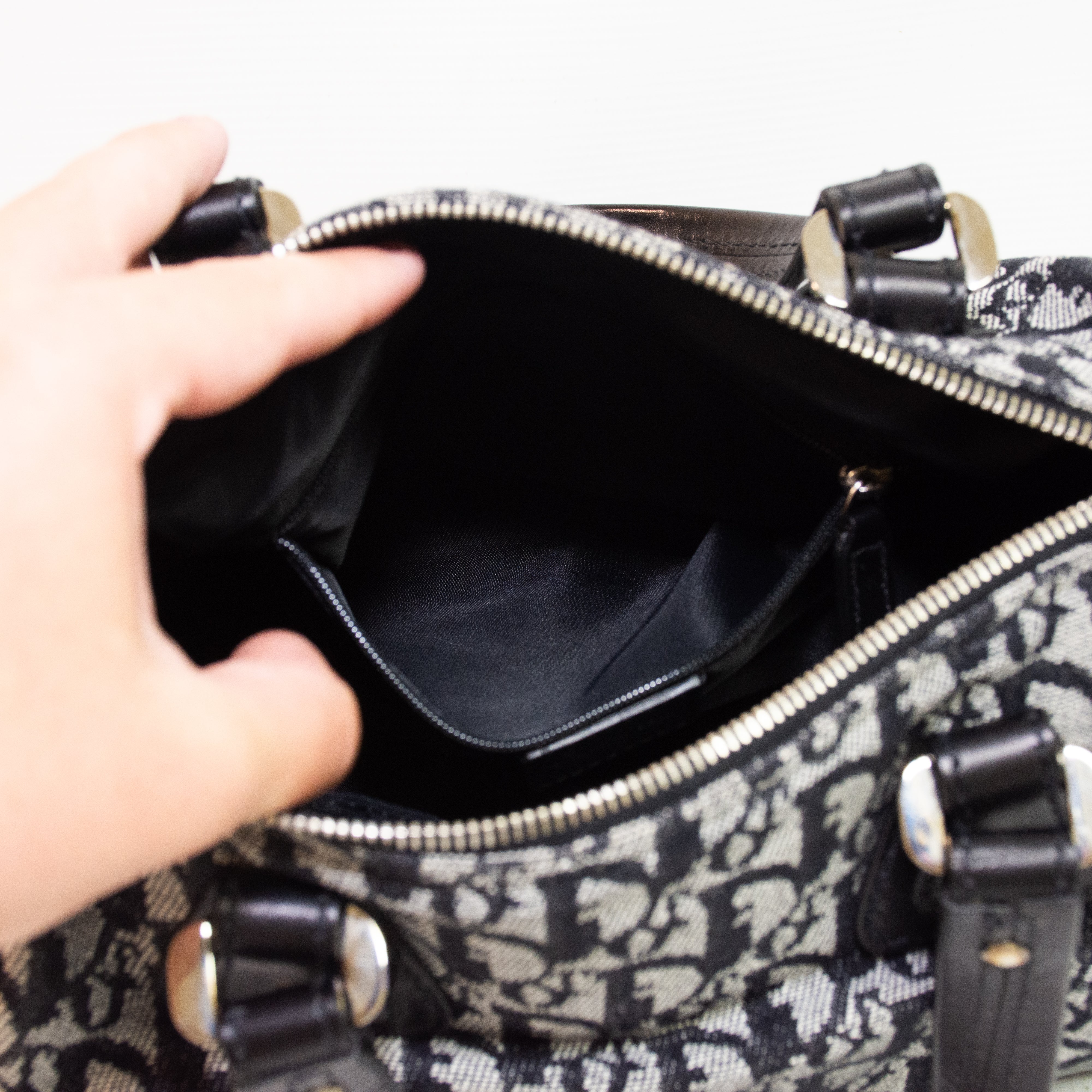 Christian Dior Vintage Trotter Boston Bag - Black / Grey