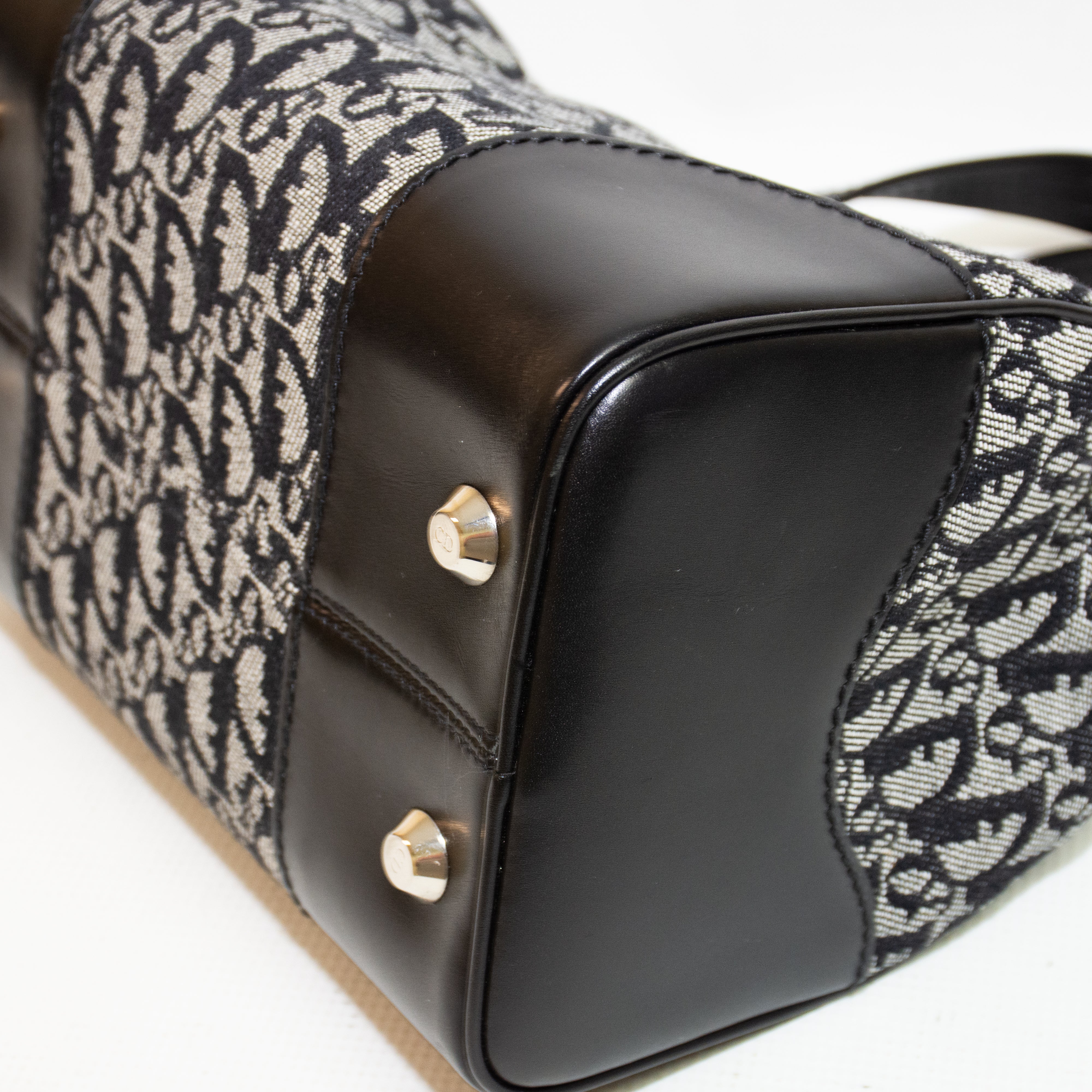 Christian Dior Vintage Trotter Boston Bag - Black / Grey