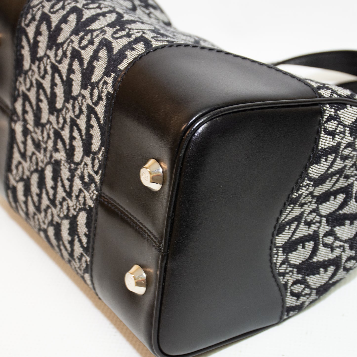 Christian Dior Vintage Trotter Boston Bag - Black / Grey