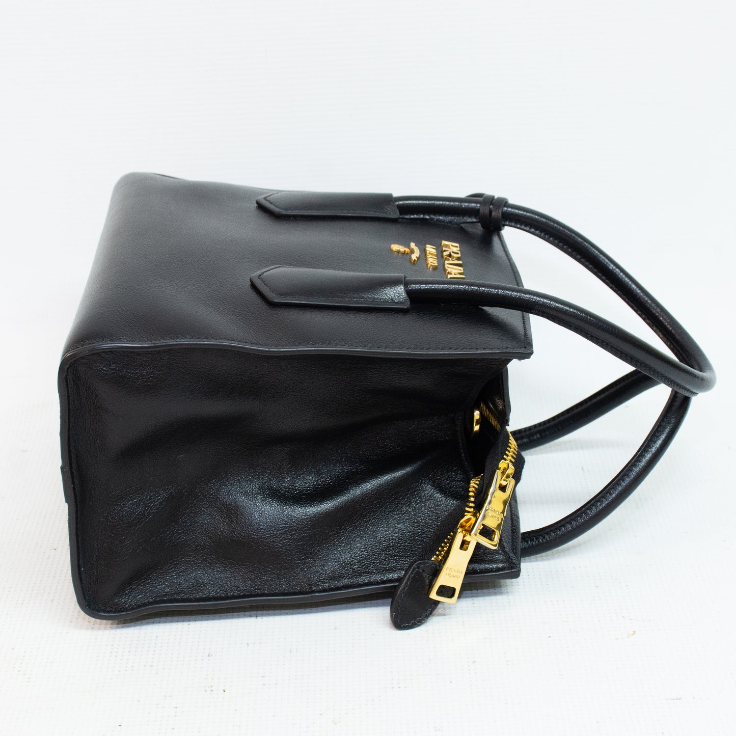 Prada Glace Calf Leather Twin Pocket Purse