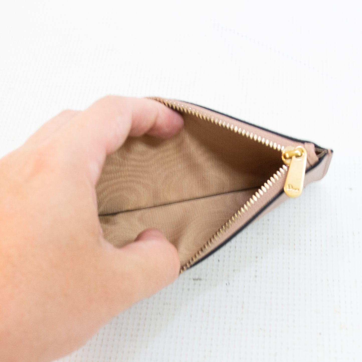 Christian Dior Beige Long Chain Wallet