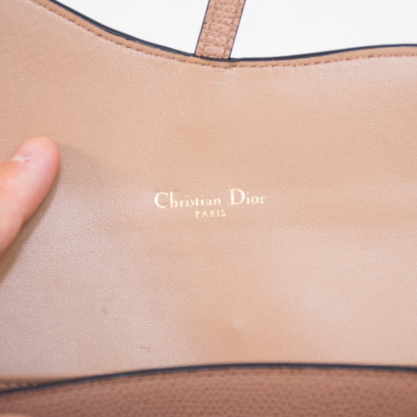 Christian Dior Beige Long Chain Wallet