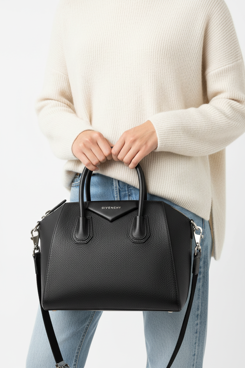 Givenchy Antigona Black Leather Medium Handbag