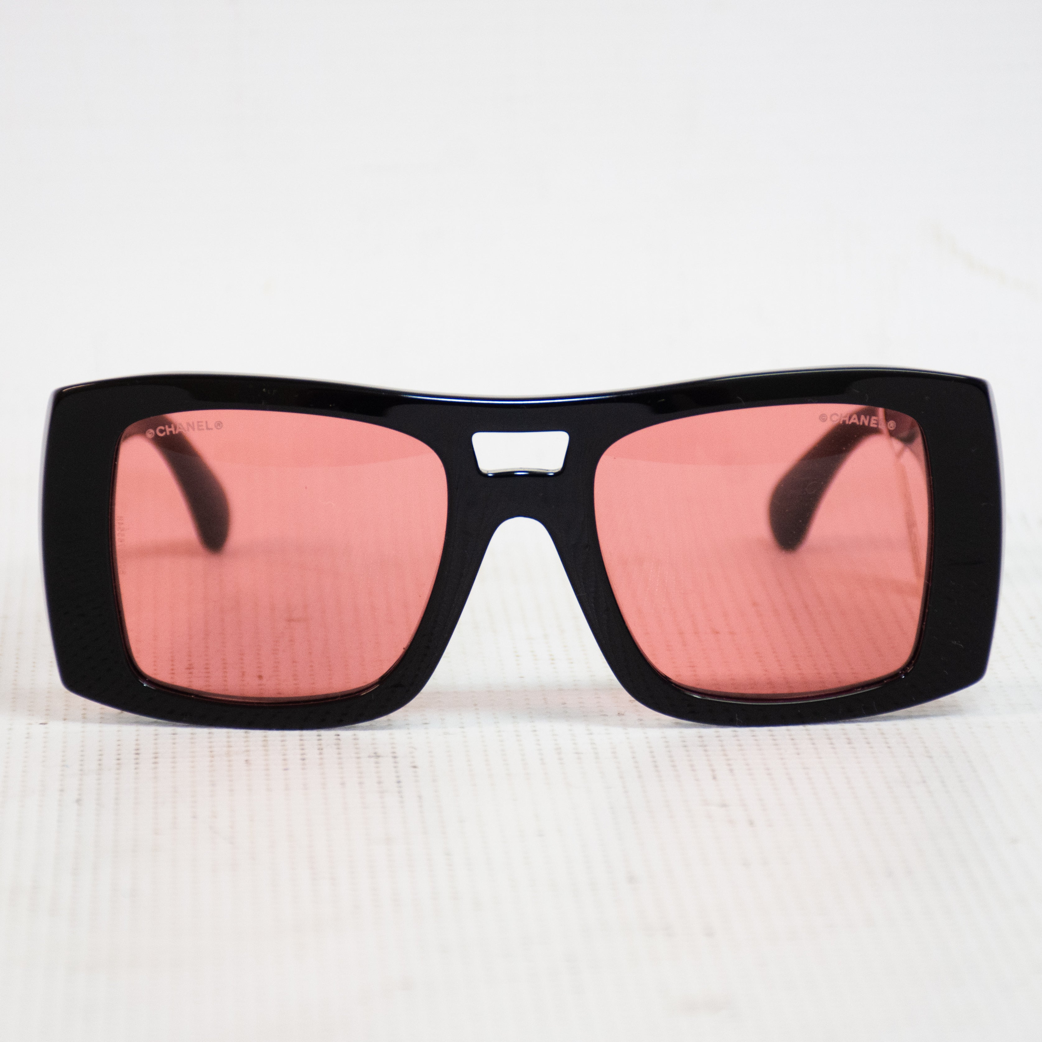 Chanel Black & Pink Oversized Sunglasses - 5539-A