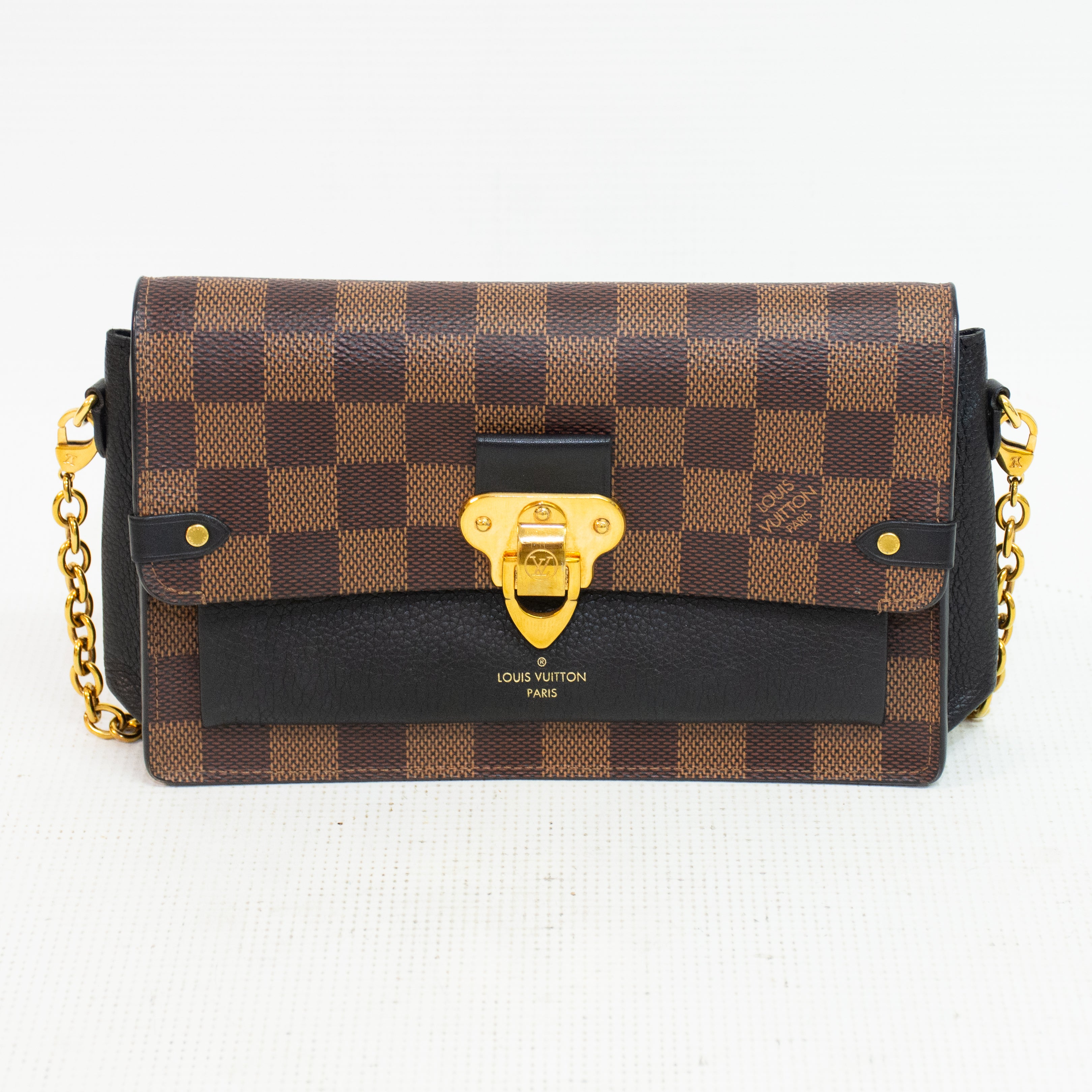 Louis Vuitton Vavin Damier Ebene Canvas Chain Wallet