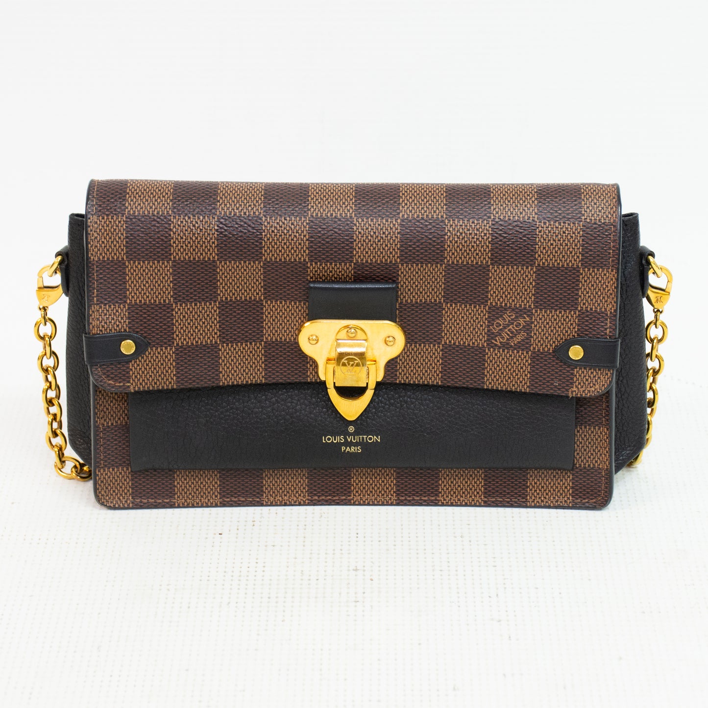 Louis Vuitton Vavin Damier Ebene Canvas Chain Wallet