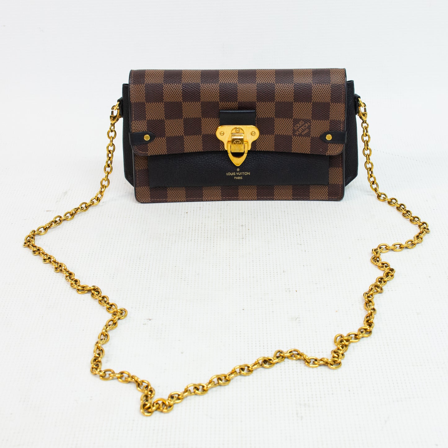Louis Vuitton Vavin Damier Ebene Canvas Chain Wallet