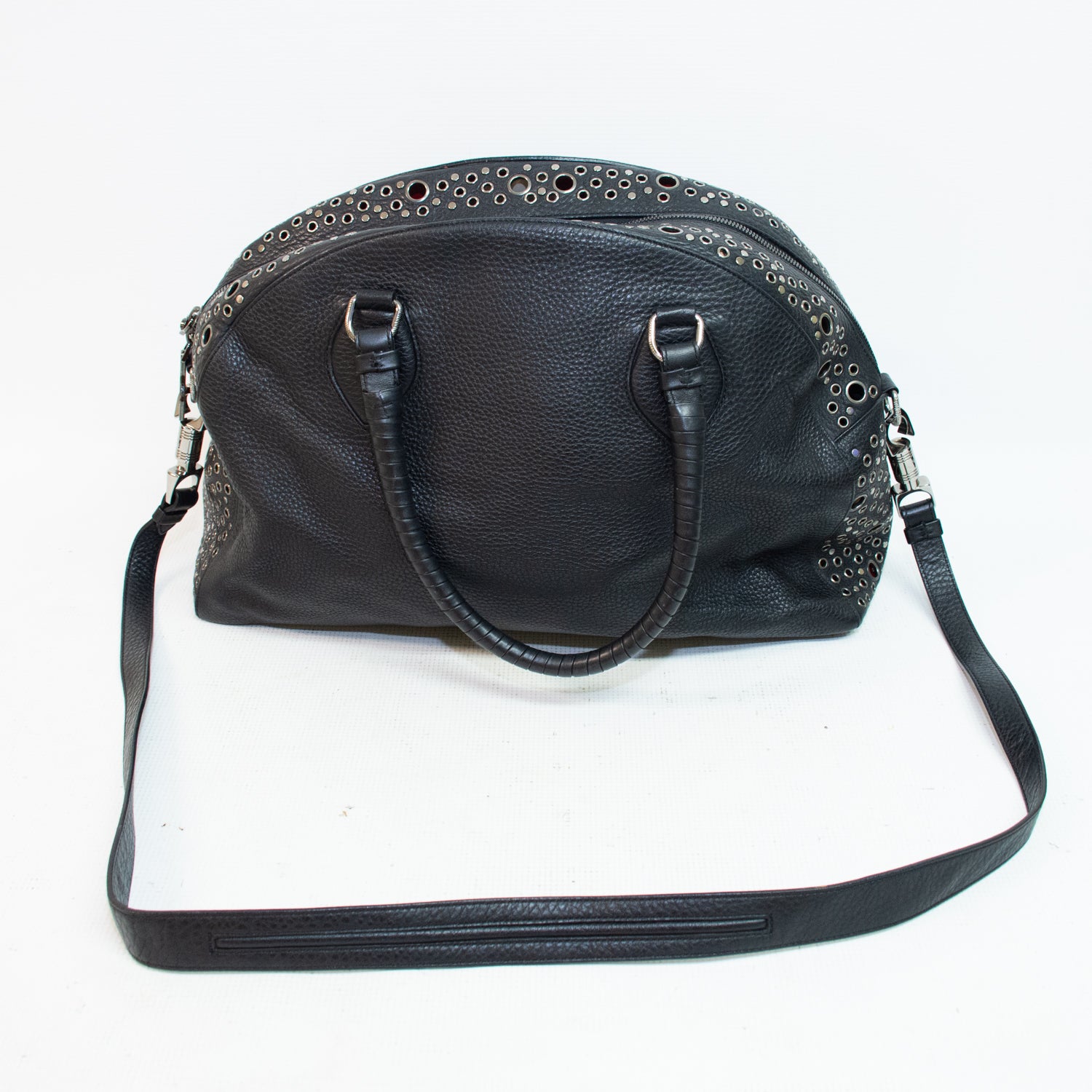 Christian Louboutin Black Leather Panettone Boston Shoulder Bag