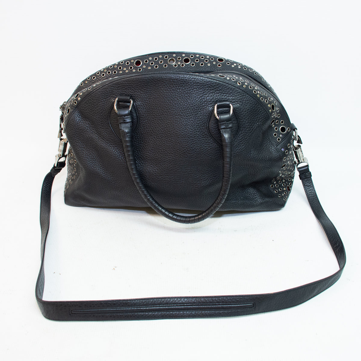 Christian Louboutin Black Leather Panettone Boston Shoulder Bag