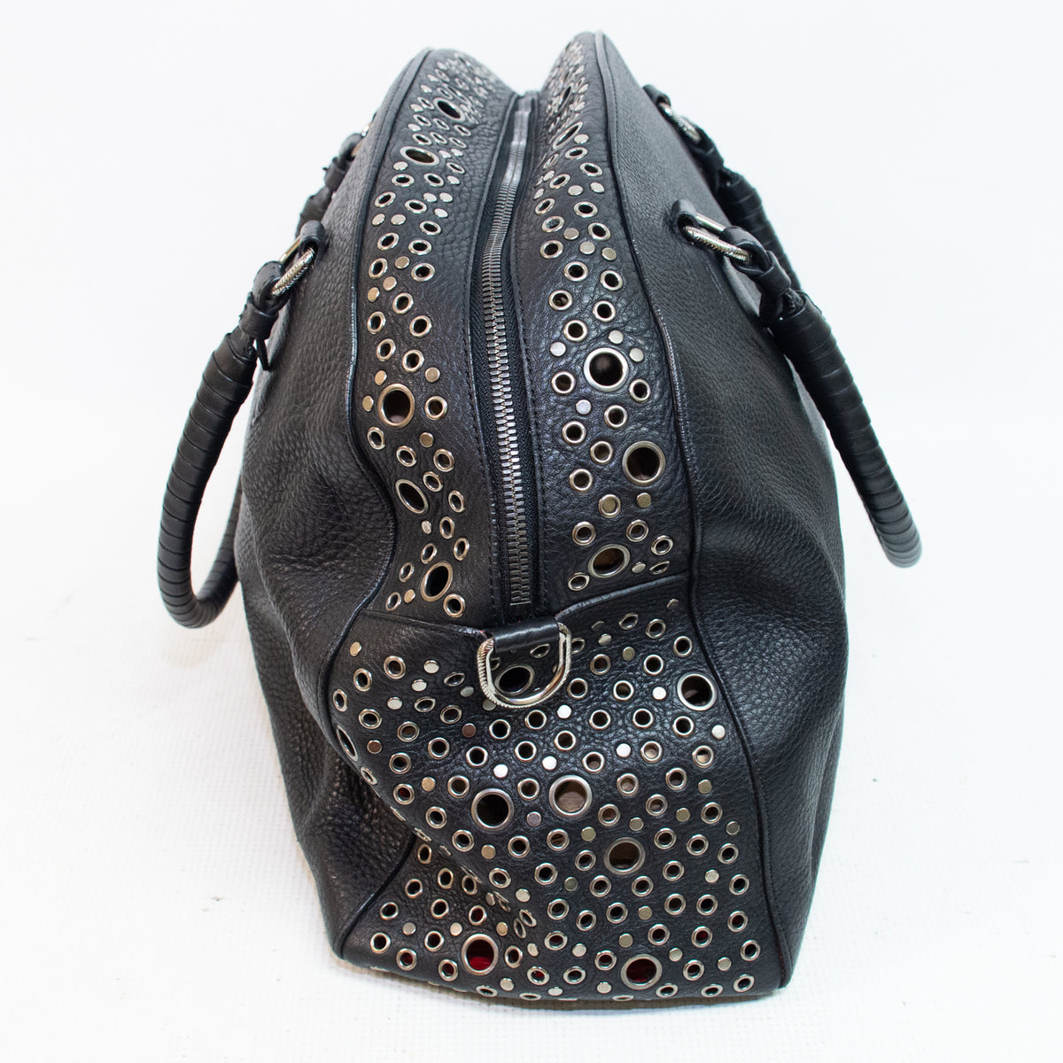 Christian Louboutin Black Leather Panettone Boston Shoulder Bag