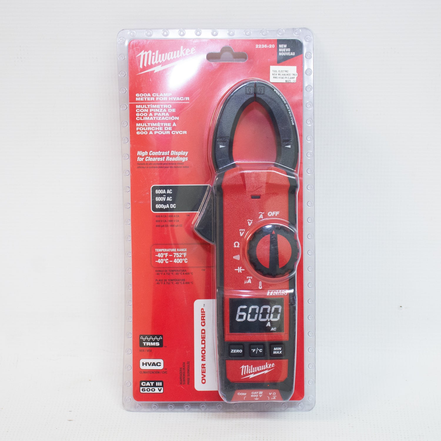 Milwaukee 2236-20 True RMS HVAC/R Clamp Meter
