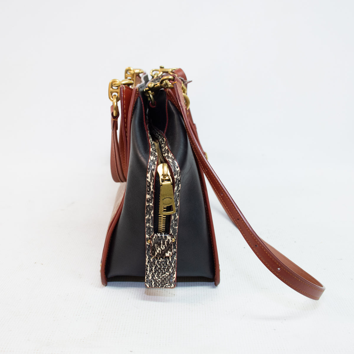 Coach 38845 Dreamer Signature Canvas Snakeskin Purse